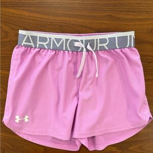 Under Armour Girls Pink Athletic Shorts Size Youth Medium